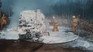 Бензовоз сгорел в Удмуртии