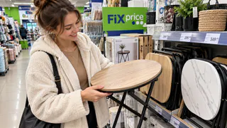 Скупаю в Fix Price складные столики по 549 рублей: один к дивану, второй к кровати — дома пашут за троих, а убираются в щёлку