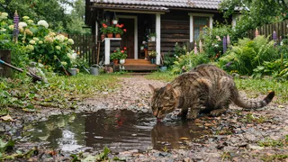 Кошка пьет из лужи и игнорирует миску с чистой водой: почему усатые так делают