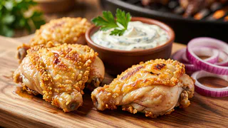 Мариную куриные бедра только так: вкусно и в духовке, и тем более на мангале — взбиваем лук и специи