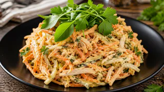 И на юбилей, и на свадьбу — готовлю «Хитрую лисичку»: простой и вкусный салат с курицей и корейской морковью