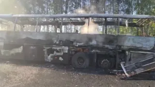 Автобус загорелся на трассе в Удмуртии