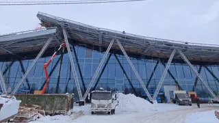 В новом терминале аэропорта Ижевска начали монтировать подвесной потолок