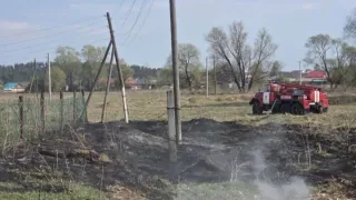 В Удмуртии пожарные ликвидировали крупное возгорание травы