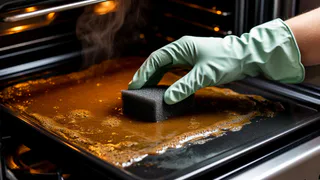 Насыпьте 2 ложки на противень: духовка с легкостью отмоется сама - и без химии