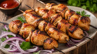 Теперь мариную куриные бедра только так: вкусно и в духовке, и тем более на мангале — взбиваем лук и специи