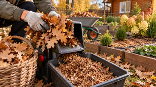 Сухие листья дуба собираю охапками и измельчаю: 3 необычных применения на участке — осеннее золото под ногами