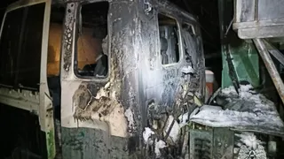 Грузовик и гараж пострадали во время пожара в Удмуртии