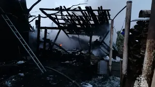 В Балезино произошел сильный пожар