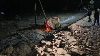 В Удмуртии опрокинулась машина с женщиной